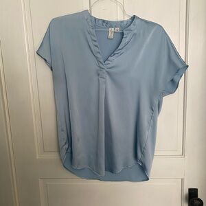 Joie Soft Sky Blue V-Neck Cap Sleeve Blouse
